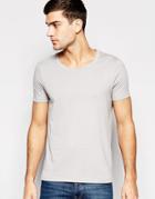 Asos T-shirt With Scoop Neck In Ash Gray - Ash