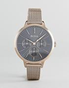 Boss 1502424 Symphony Chronograph Mesh Watch In Rose Gold - Gold
