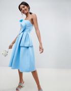Asos Design Origami Top Prom Dress-blue