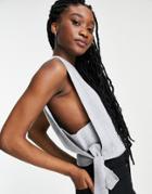 Urban Revivo Knitted Tank Top In Gray-grey