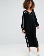 Shae Dolman Shadow Dress With Contrast Trim - Black