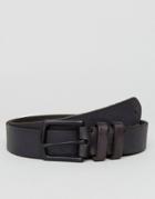Allsaints Leather Slim Belt - Gray