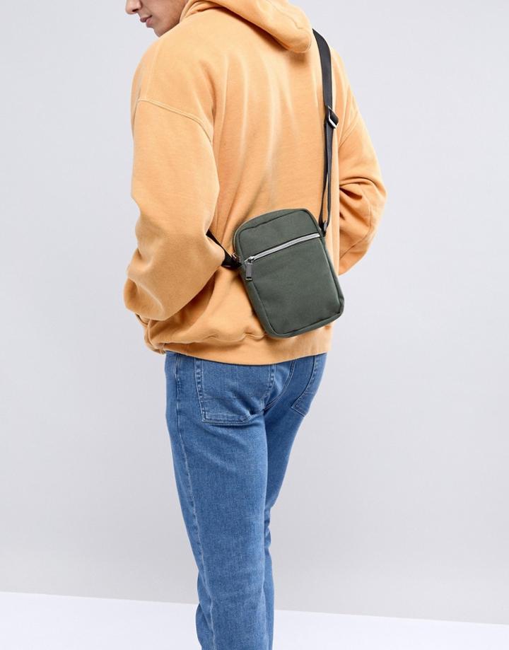 Mi-pac Canvas Flight Bag In Black - Green