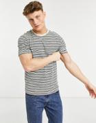 Selected Homme Patrick Stripe O-neck T-shirt-white