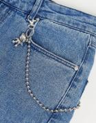 Asos Design Festival Ball Beaded Jeans Chain With 90s Teddy Bear Pendant-silver