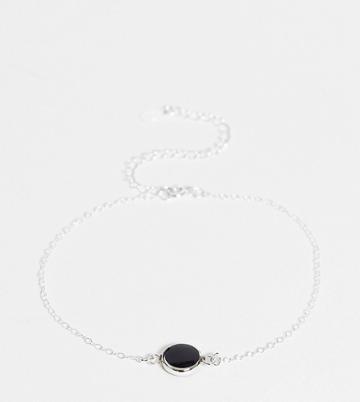Kingsley Ryan Curve Exclusive Bracelet With Black Stone In Sterling Silver