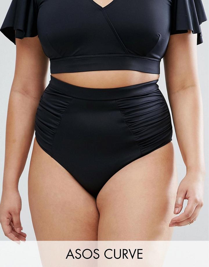 Asos Curve Highwaist Bikini Bottom - Black