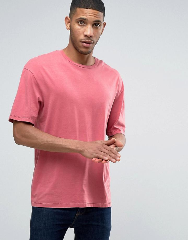 Jack & Jones T-shirt In Oversized Drop Shoulder Fit - Red