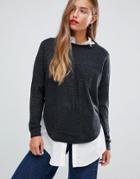 Jdy Blues Relaxed Knit Sweater - Gray