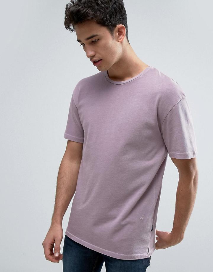Jack & Jones Originals Longline T-shirt With Drop Shoulder - Pink
