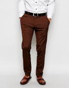 Asos Skinny Smart Pants - Brown