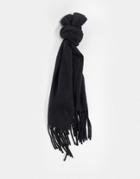 All Saints Solid Brushed Blanket Scarf In Black Heather