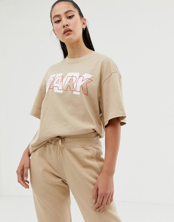 Ivy Park Layer Logo T-shirt In Beige - Beige