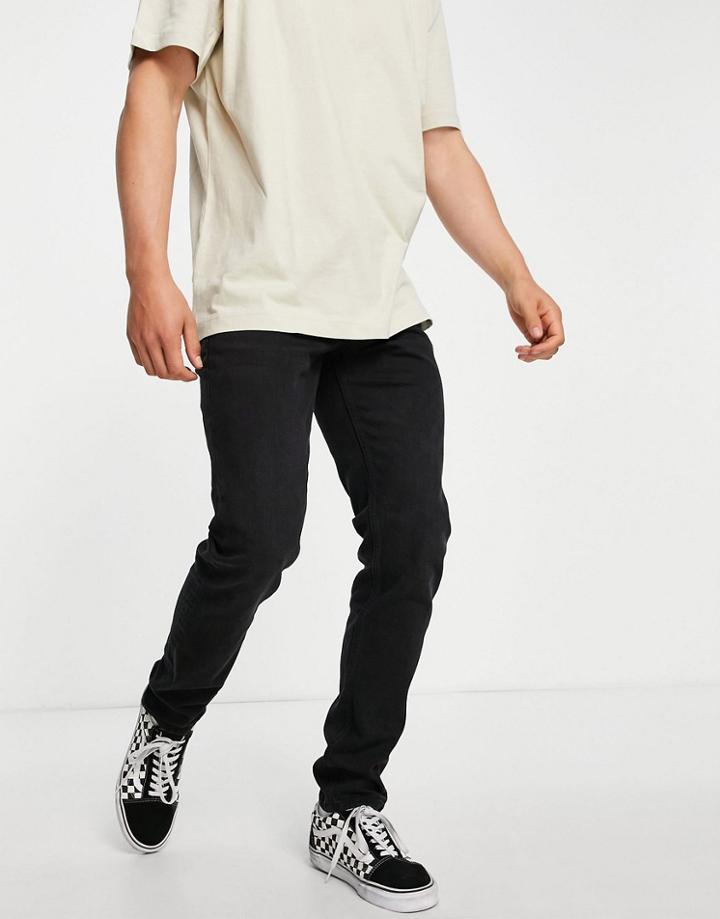 Dr Denim Clark Slim Jeans In Washed Black