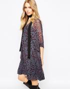 Ba & Sh Freaky Smock Dress In Kenyan Print - Bordeaux