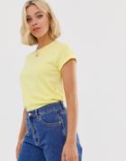 Brave Soul Eleanor Basic T Shirt In Yellow - Yellow