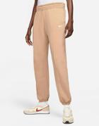 Nike Collection Fleece Loose Fit Cuffed Sweatpants In Beige-neutral