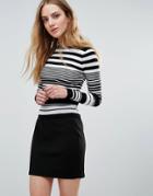Qed London Stripe Sweater - Black