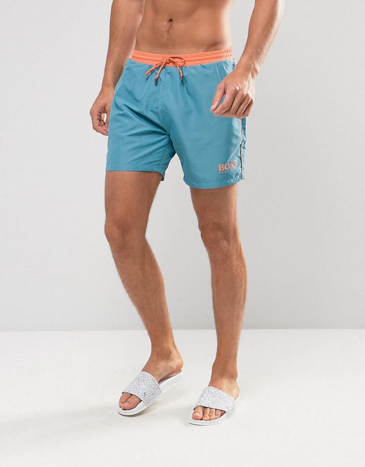 Boss By Hugo Boss Star Fish Swim Short In Light Blue - Blue
