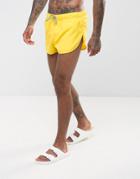 Asos Swim Shorts With Extreme Side Splits In Yellow Super Short Length - Yellow