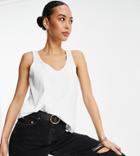 Asos Design Tall Ultimate Cotton Scoop Neck Tank Top In White