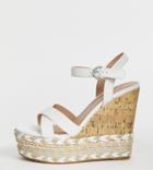 New Look Cork And Espadrille Wedges In White
