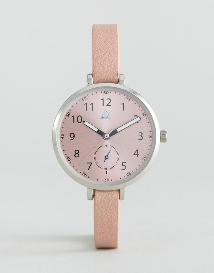 Asos Blush Large Face Skinny Strap Watch - Pink