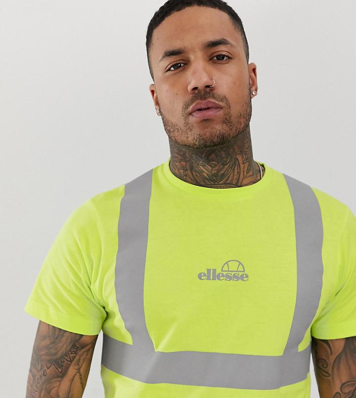 Ellesse Cristian Reflective T-shirt In Yellow Exclusive At Asos - Yellow