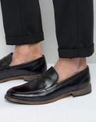 Asos Loafers In Black Leather With Natural Sole - Black