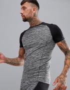 Asos 4505 T-shirt With Contrast Raglan - Gray