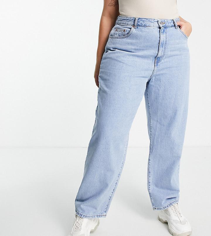 Dr Denim Plus Bella Oversized Mom Jeans In Light Wash Blue-blues