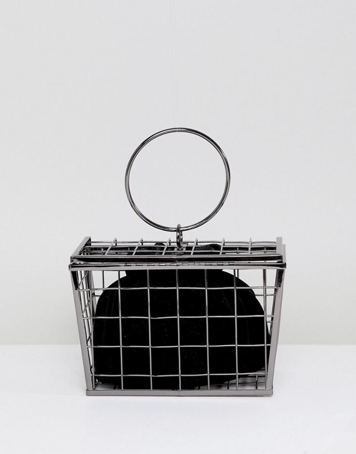 Asos Design New Shopping Basket Cage Bag - Gray