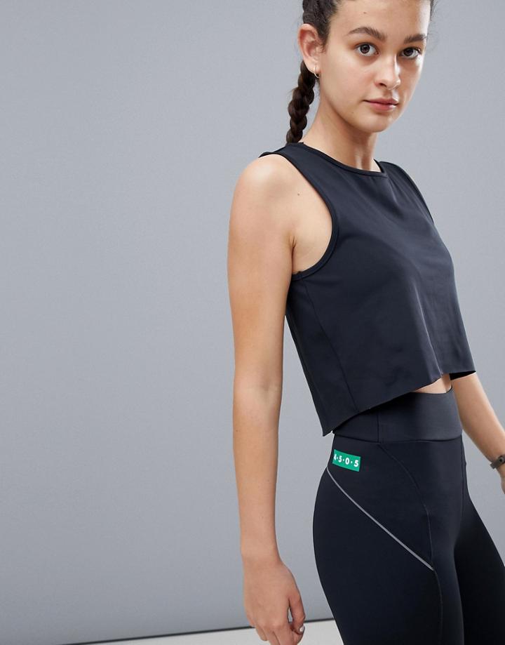 Asos 4505 Tank Top With Laser Cut Technology - Black
