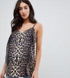 Asos Design Maternity Cami In Leopard Print - Multi