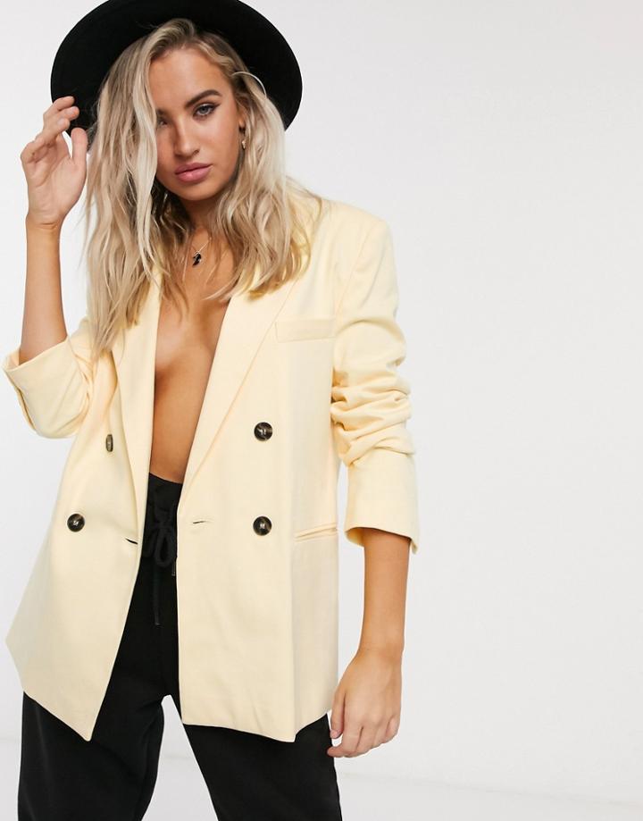 Bershka Oversized Blazer Co-ord In Yellow