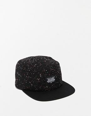 Asos 5 Panel Cap In Nep Fabric - Black