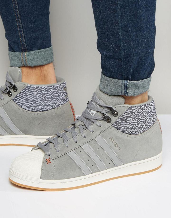 Adidas Originals Pro Model Bt Sneakers In Gray Aq8160 - Gray