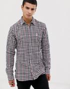 Le Breve Flannel Longline Check Shirt-multi