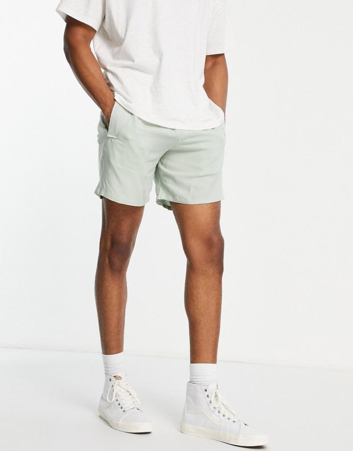 Asos Design Lightweight Skater Shorts In Light Green