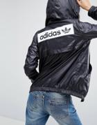 Adidas Originals Hooded Jacket With Monochrome Trefoil Logo Back - Bla