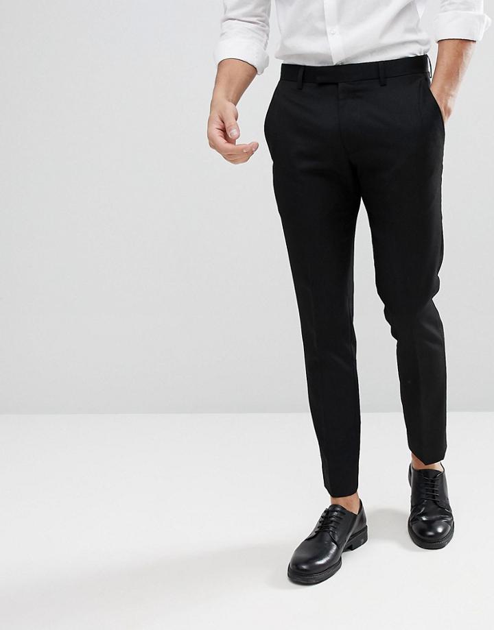 Moss London Skinny Suit Pants - Black