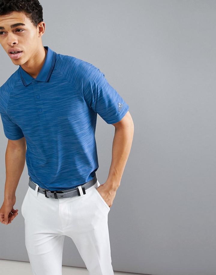 Adidas Golf Textured Stripe Polo In Blue Dh6816 - Blue