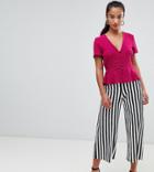 Boohoo Petite Culottes In Stripe - Multi