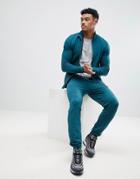 Asos Tracksuit Muscle Track Jacket/skinny Joggers In Green - Green