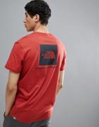 The North Face Red Box T-shirt Back Logo In Red - Red