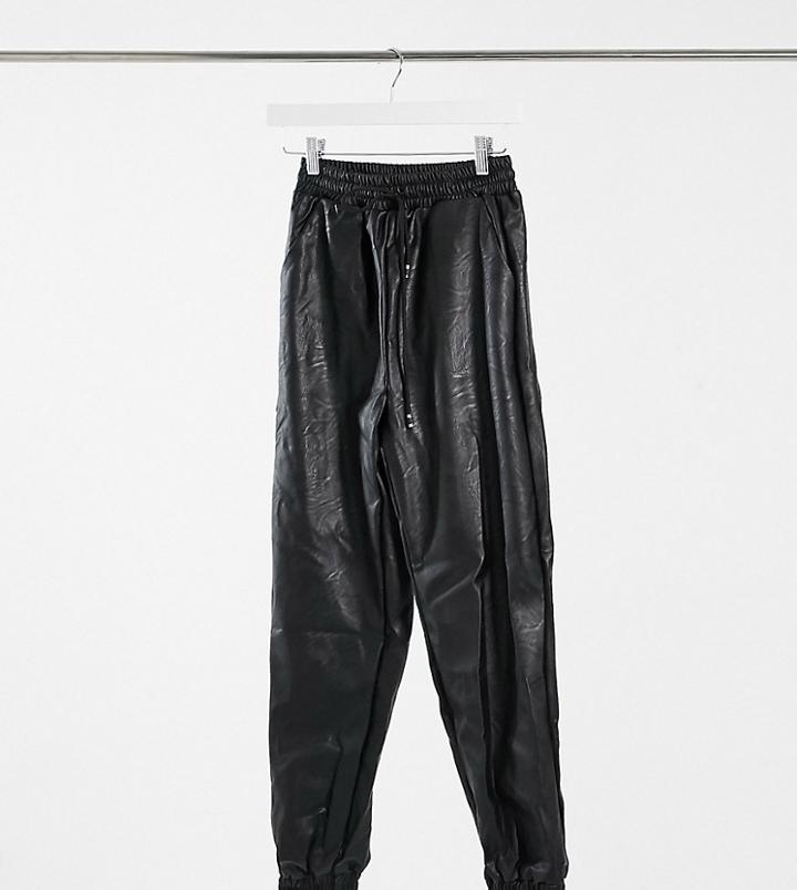 Parisian Tall Pu Sweatpants In Black