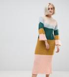 Oneon Hand Knitted Fluffy Dreams Sweater Dress - Multi