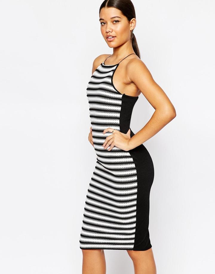 Lipsy High Neck Cami Strap Body-conscious Dress - Monochrome