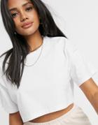 Asos Design Super Crop T-shirt In White
