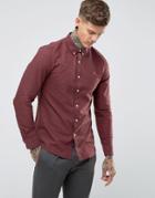 Farah Brewer Slim Fit Oxford Shirt In Red - Red